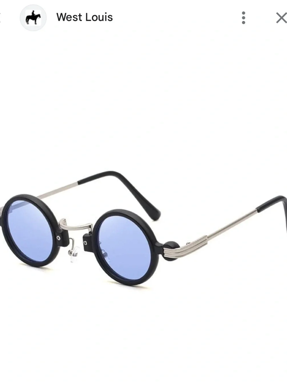 Steampunk Retro Style Mini Round Blue Lens Sunglasses. Unisex. Rave. Futuristic